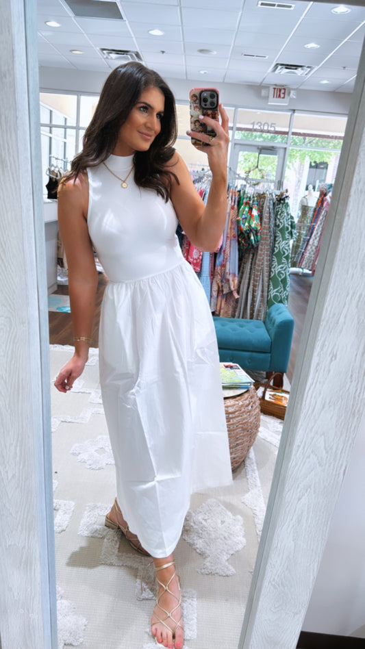 Beach Bound White Mock Maxi