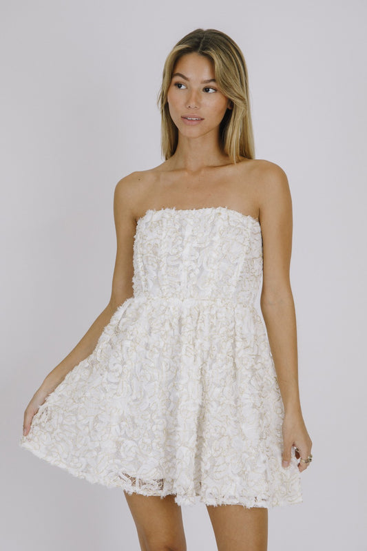 Ruffled Mini Strapless Dress