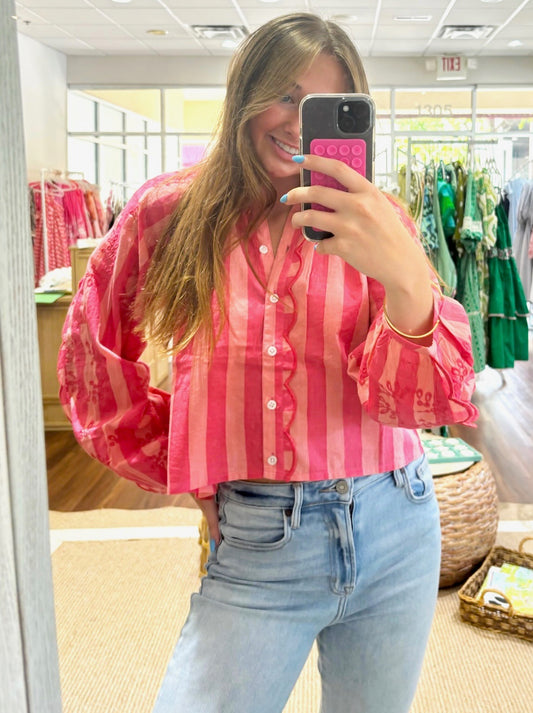 Pink Stripe Carter Top