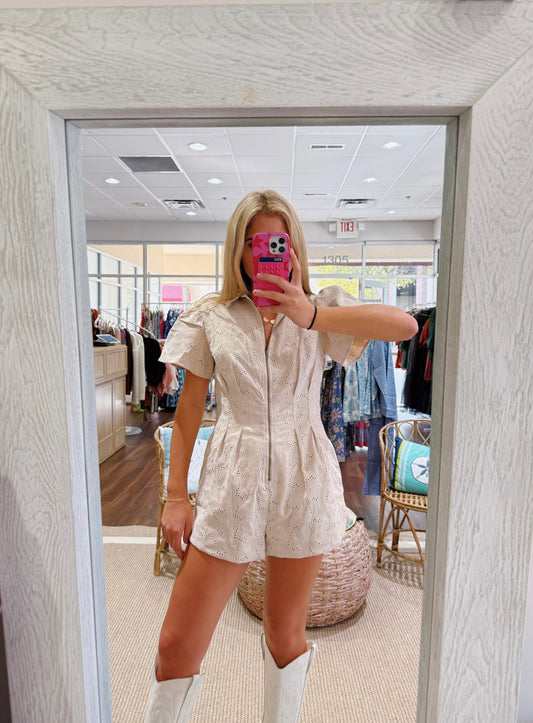 Eyelet Eggshell Romper