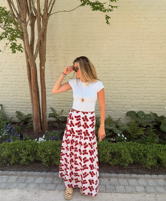 Beatrice Maxi Skirt Tomato