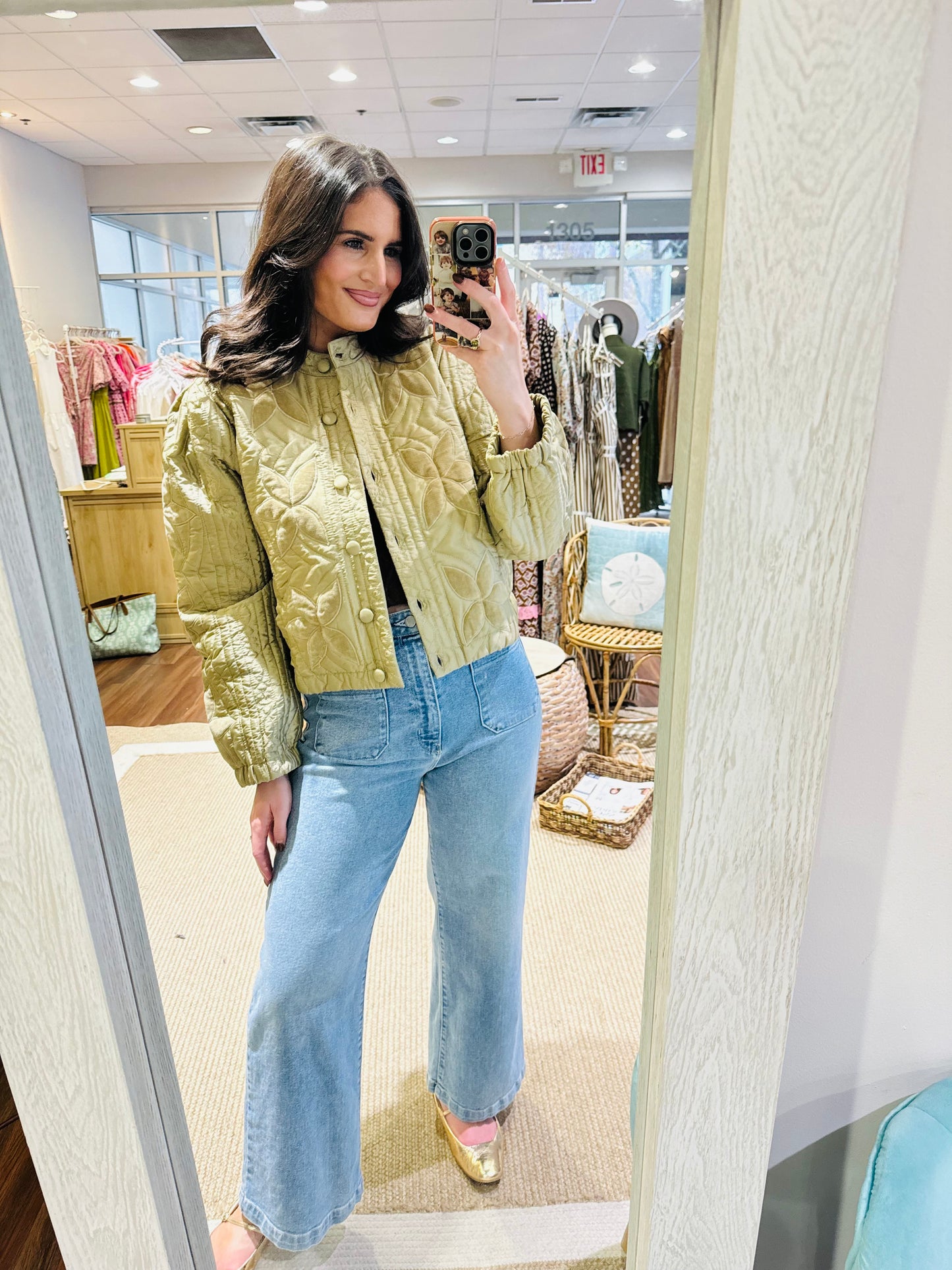 Velvet Flower Quilted Jacket THML