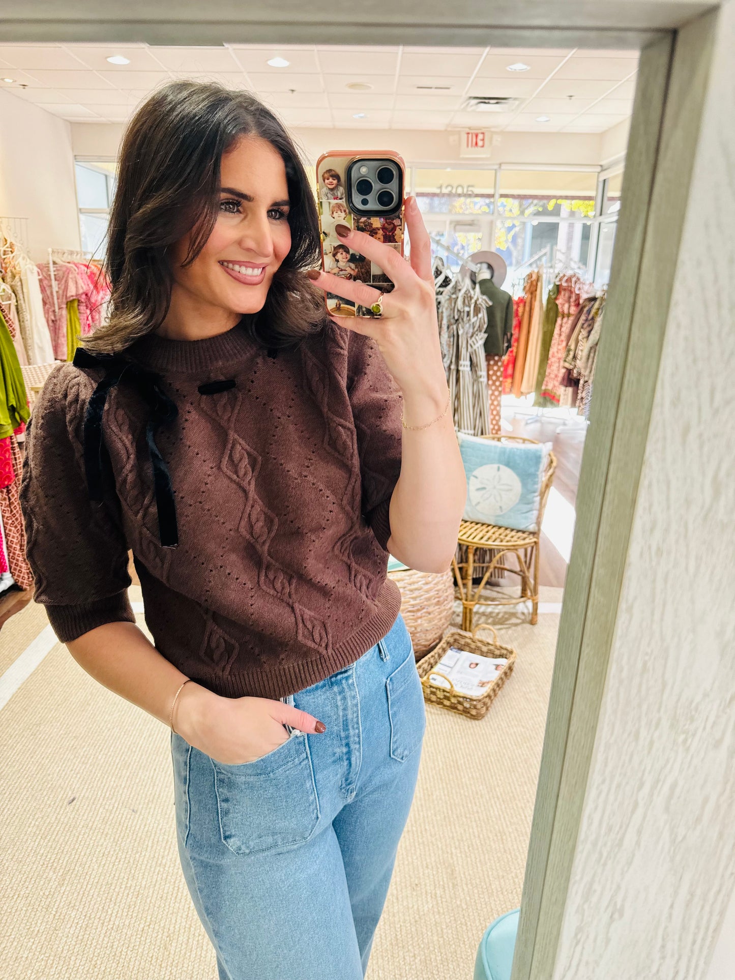 Chocolate Bow Sweater THML