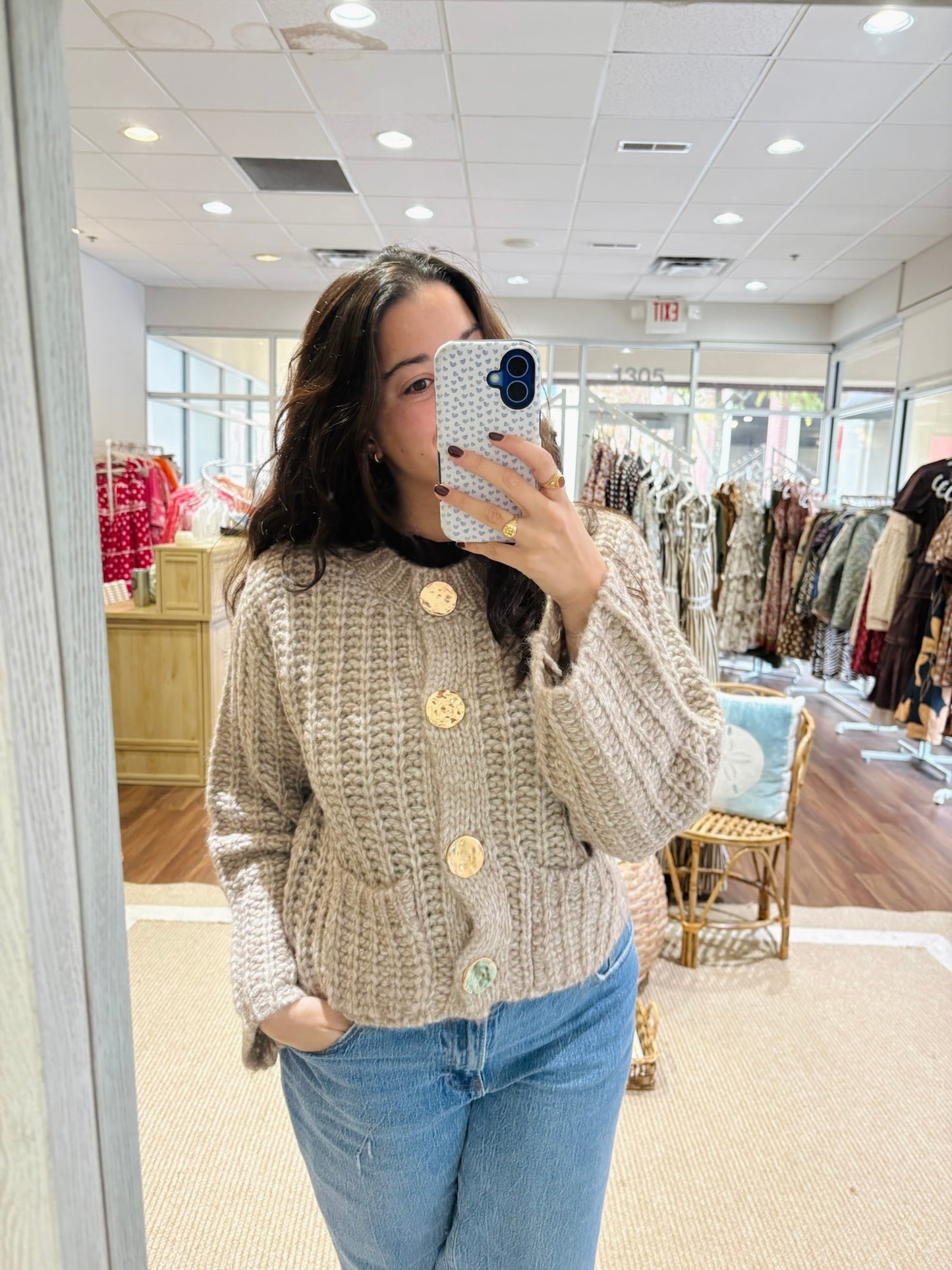Kay Taupe Chunky Cardigan