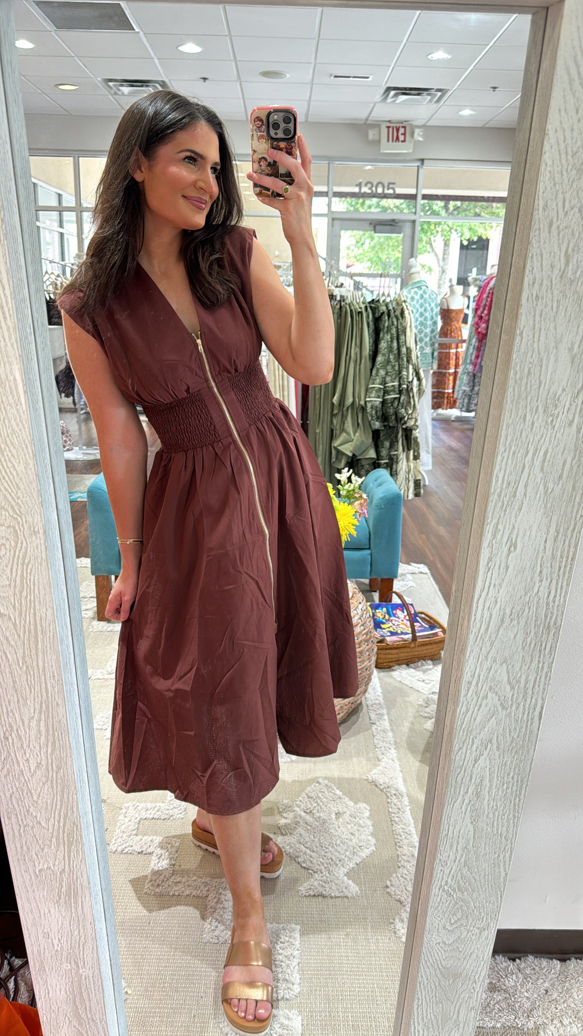 Chic Autumn Dress Brown