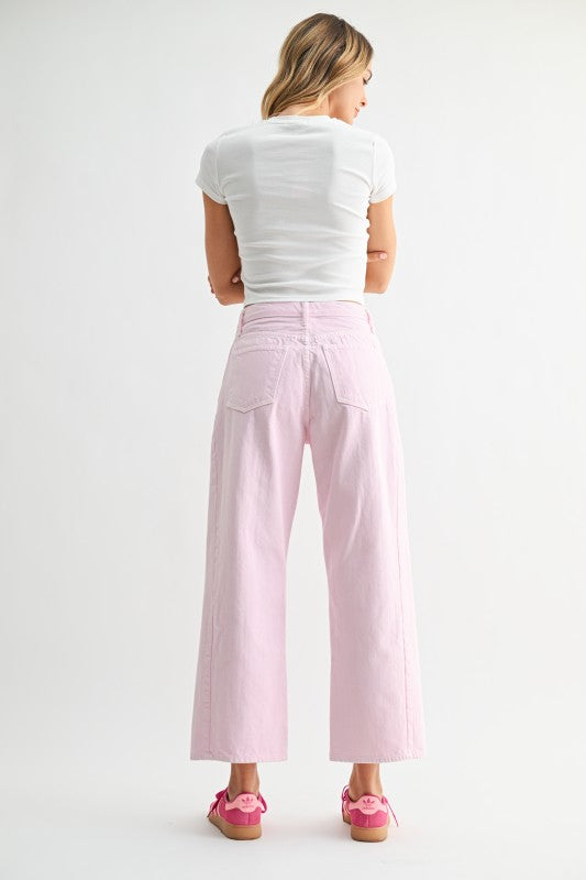 Pink Barrel Twist Jeans Just Black Denim