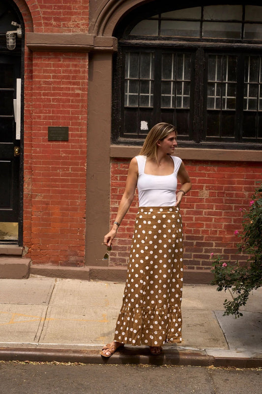 Chakeris Brown Polka Dot Mary Hope Skirt