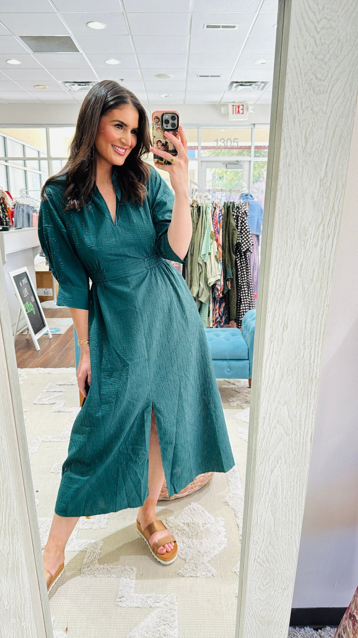 Emerald Textured Dress