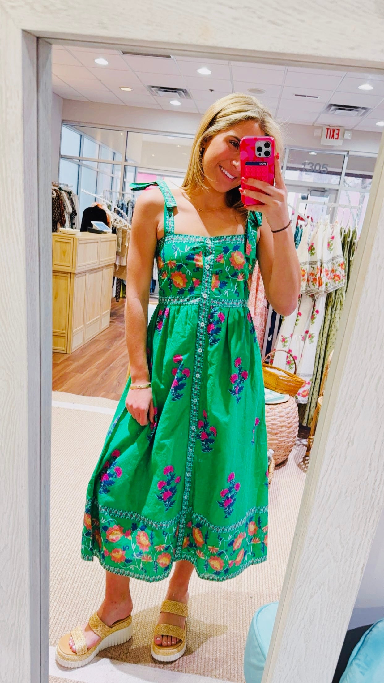 Tie Strap Floral Dress THML