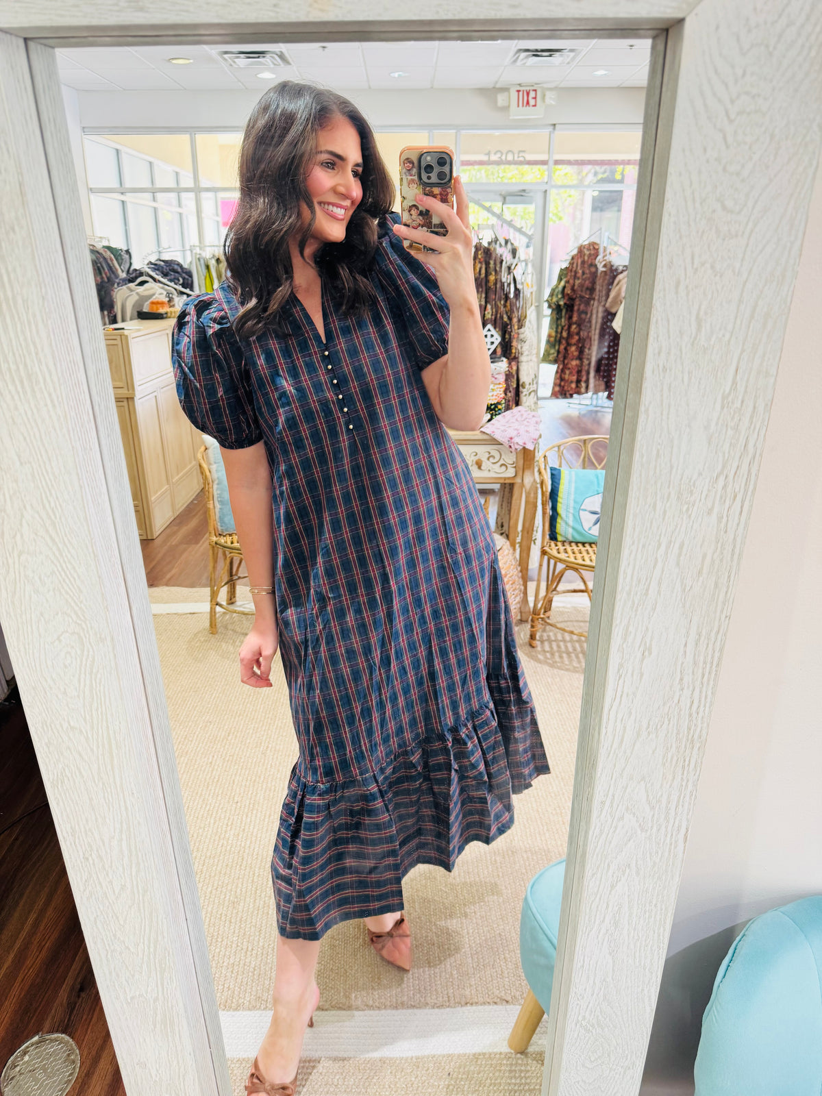 Navy Tartan Maxi Entro