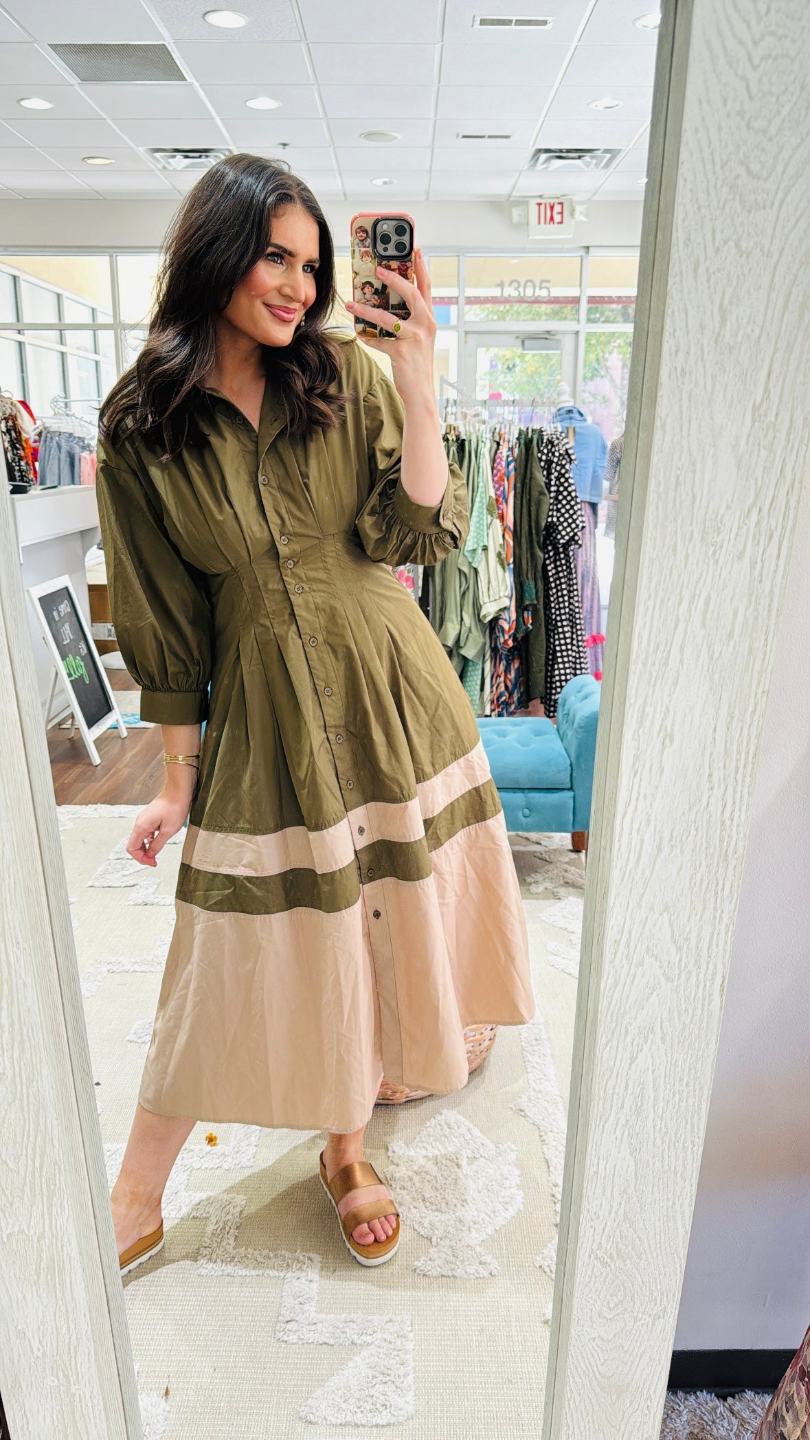 Olive Two Tone Dress