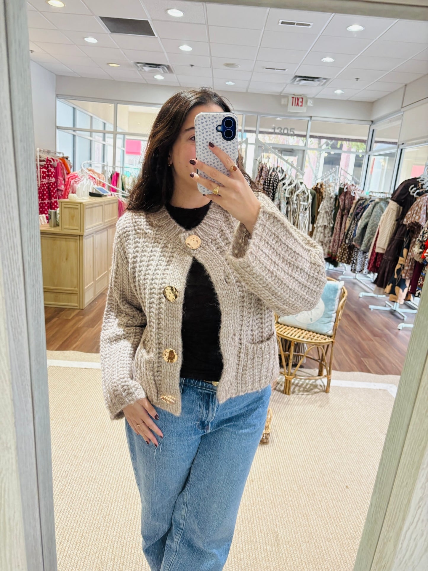 Kay Taupe Chunky Cardigan