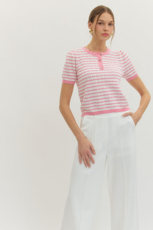 Libby Striped Knit Top