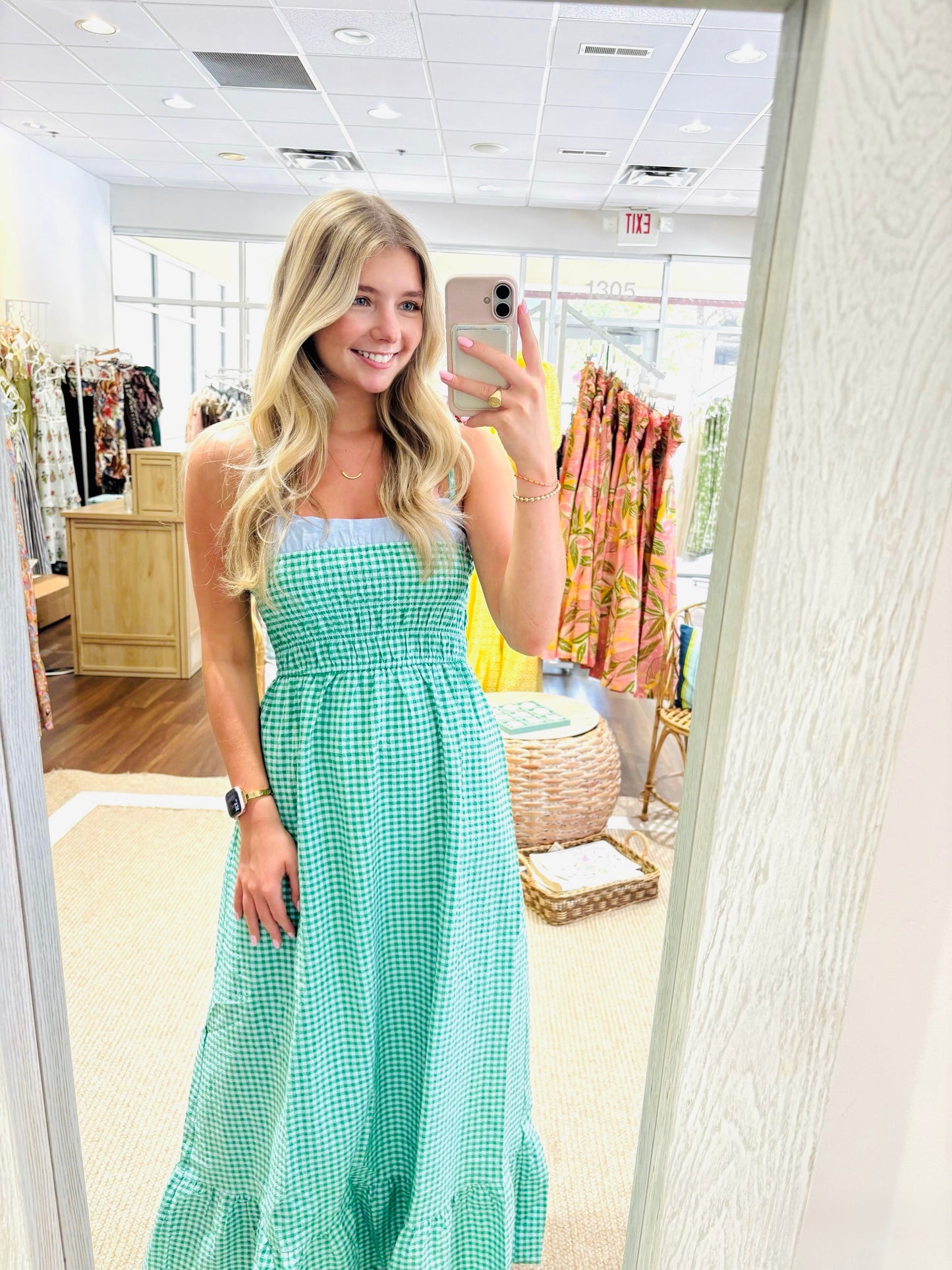 Marley Dress Blue Green THML