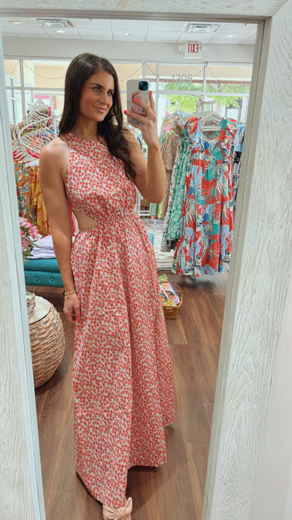 Ditzy Floral Cut Out Dress