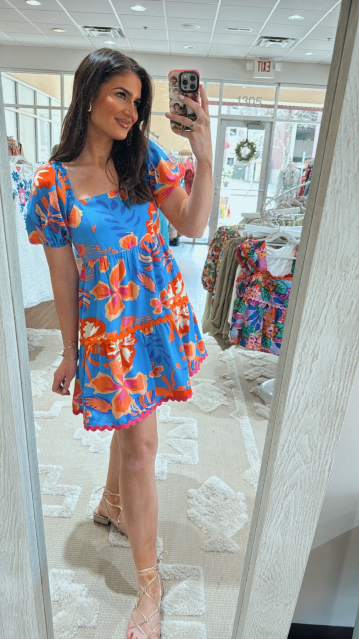 Tropical Hibiscus Mini Dress