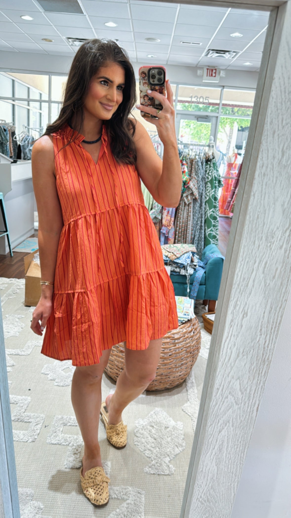 Orange Sunsets Halter Dress