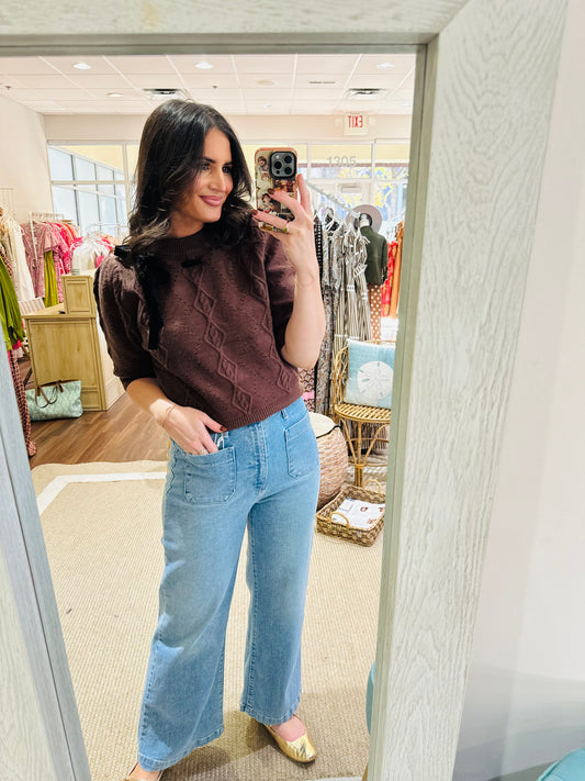 Chocolate Bow Sweater THML