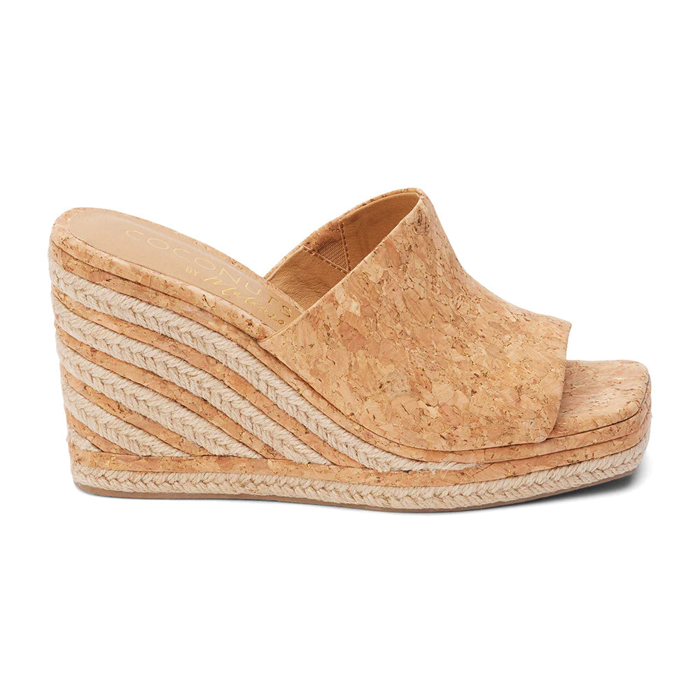 Audrey Gold Speckle Cork Wedge