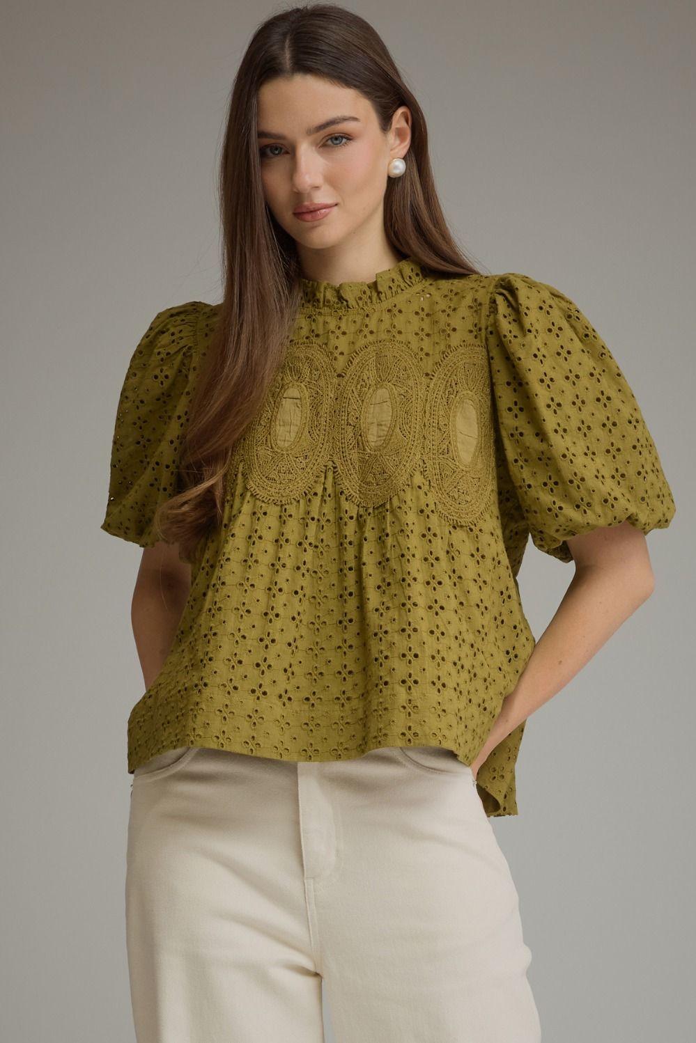 Eyelet Crochet Blouse ENTRO