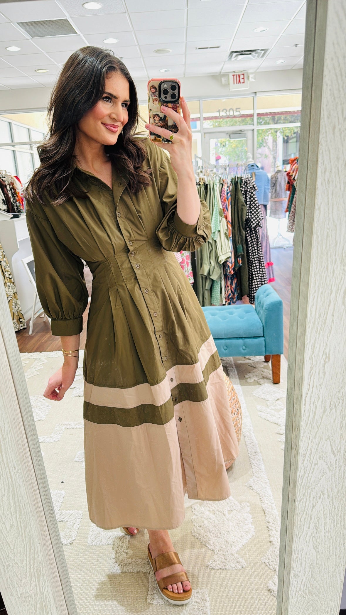 Olive Two Tone Dress