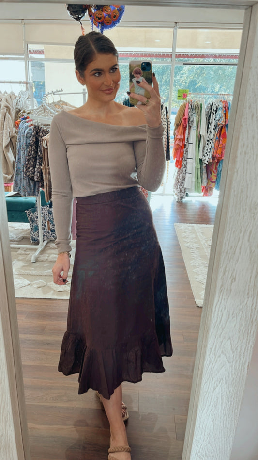 Mary Hope Skirt Brown