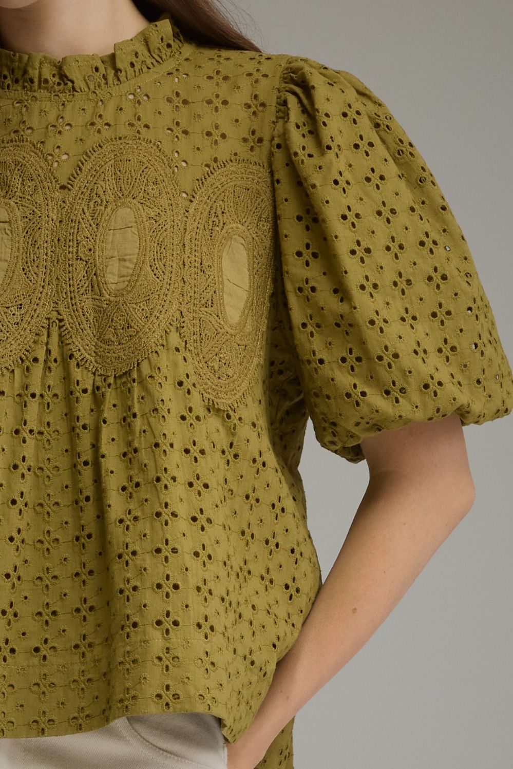 Eyelet Crochet Blouse ENTRO
