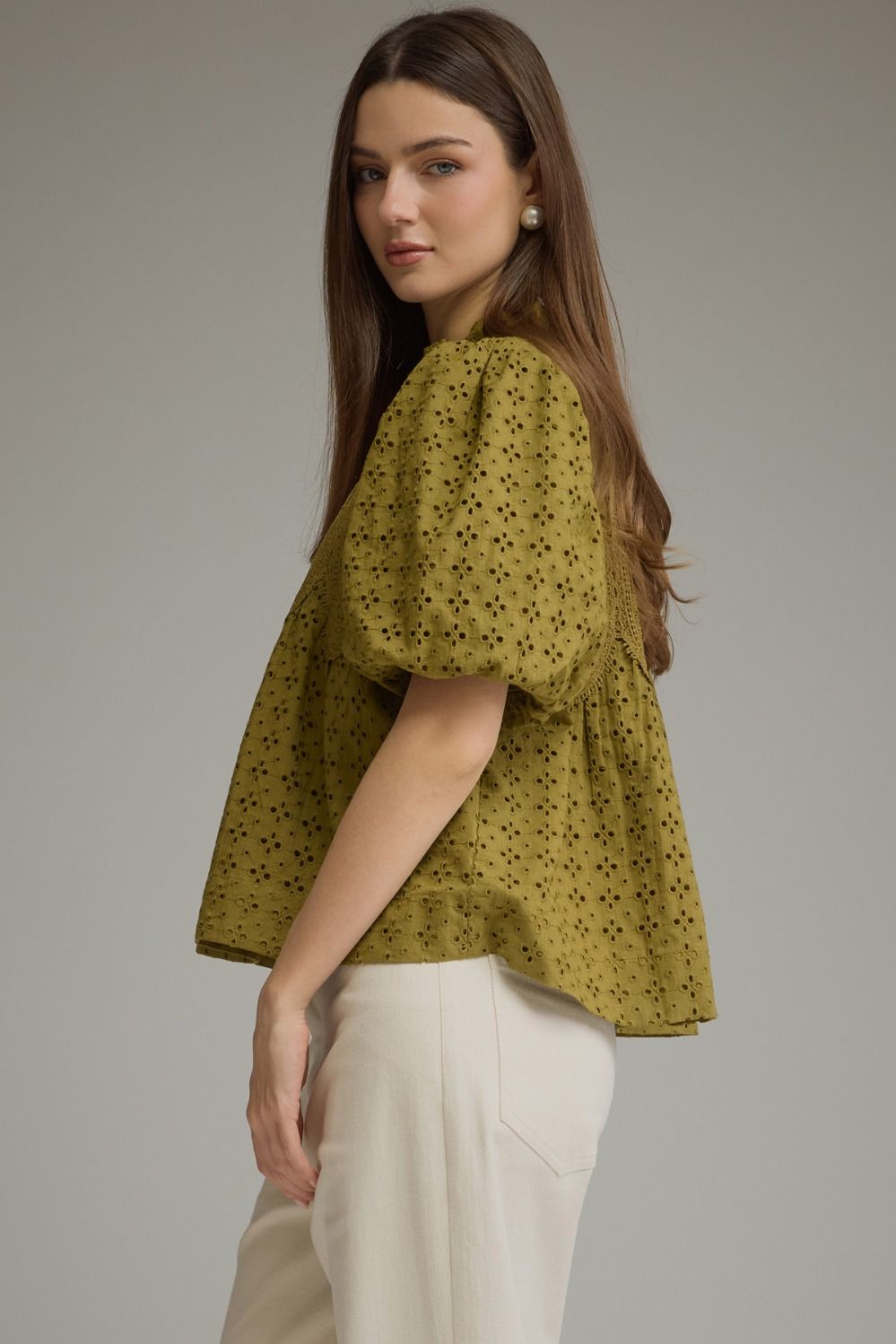 Eyelet Crochet Blouse ENTRO