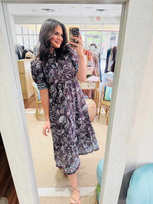 Eggplant Midi Dress ENTRO
