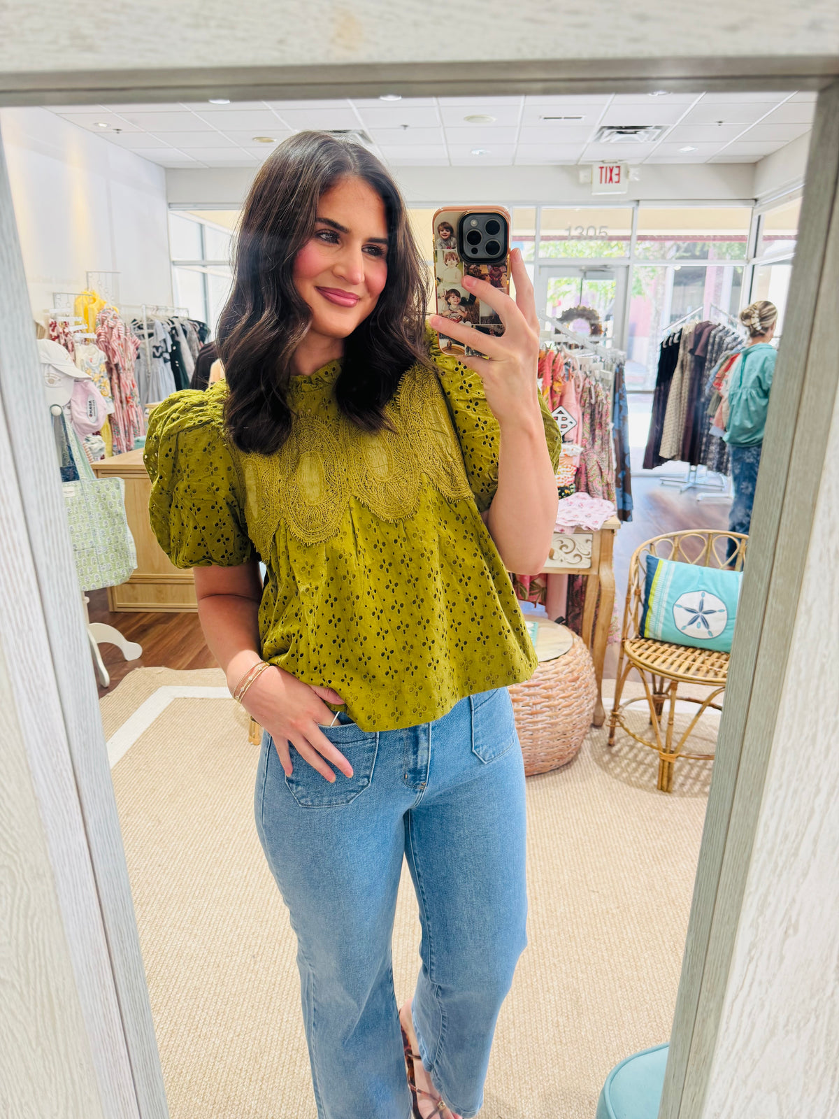 Eyelet Crochet Blouse ENTRO