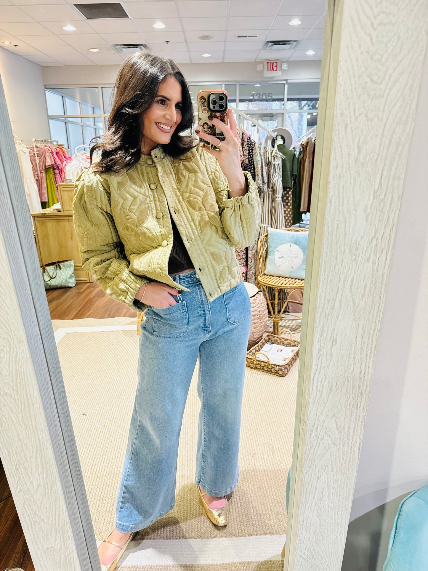 Velvet Flower Quilted Jacket THML