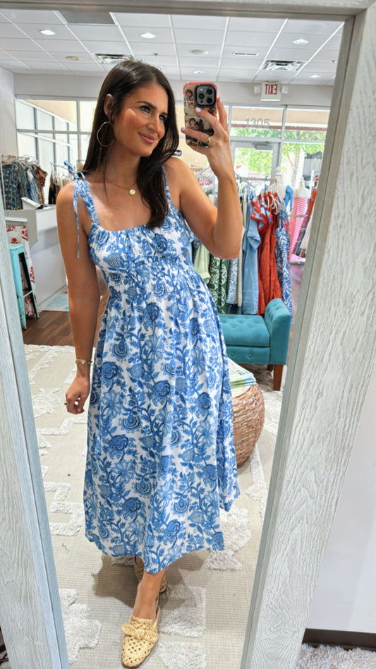 Sally Dress Blue Floral