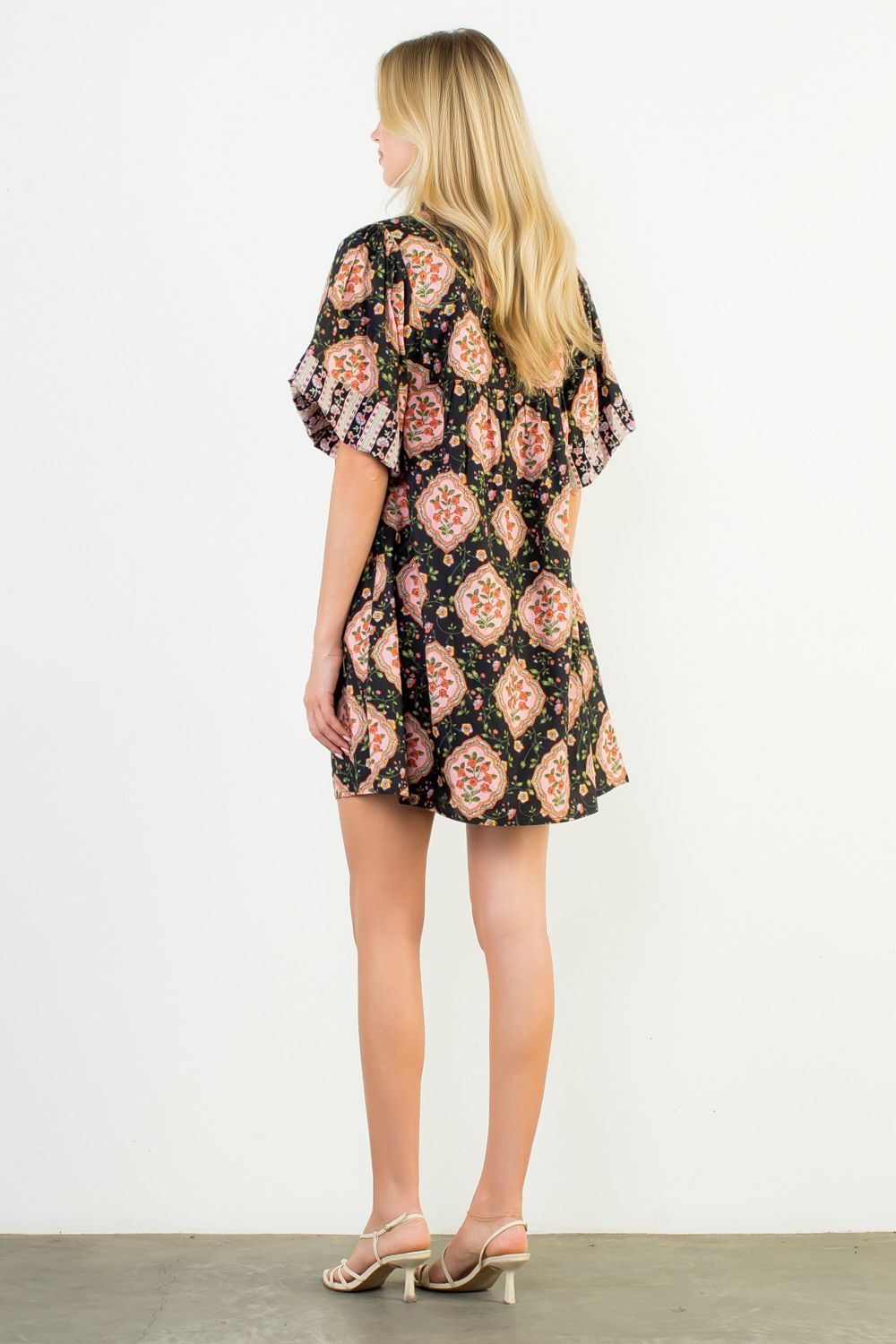 Avalon Floral Puff Sleeve Dress THML
