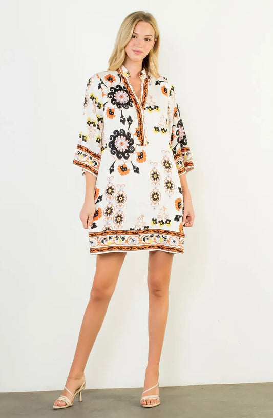 Tory Short Sleeve Floral Dress THML