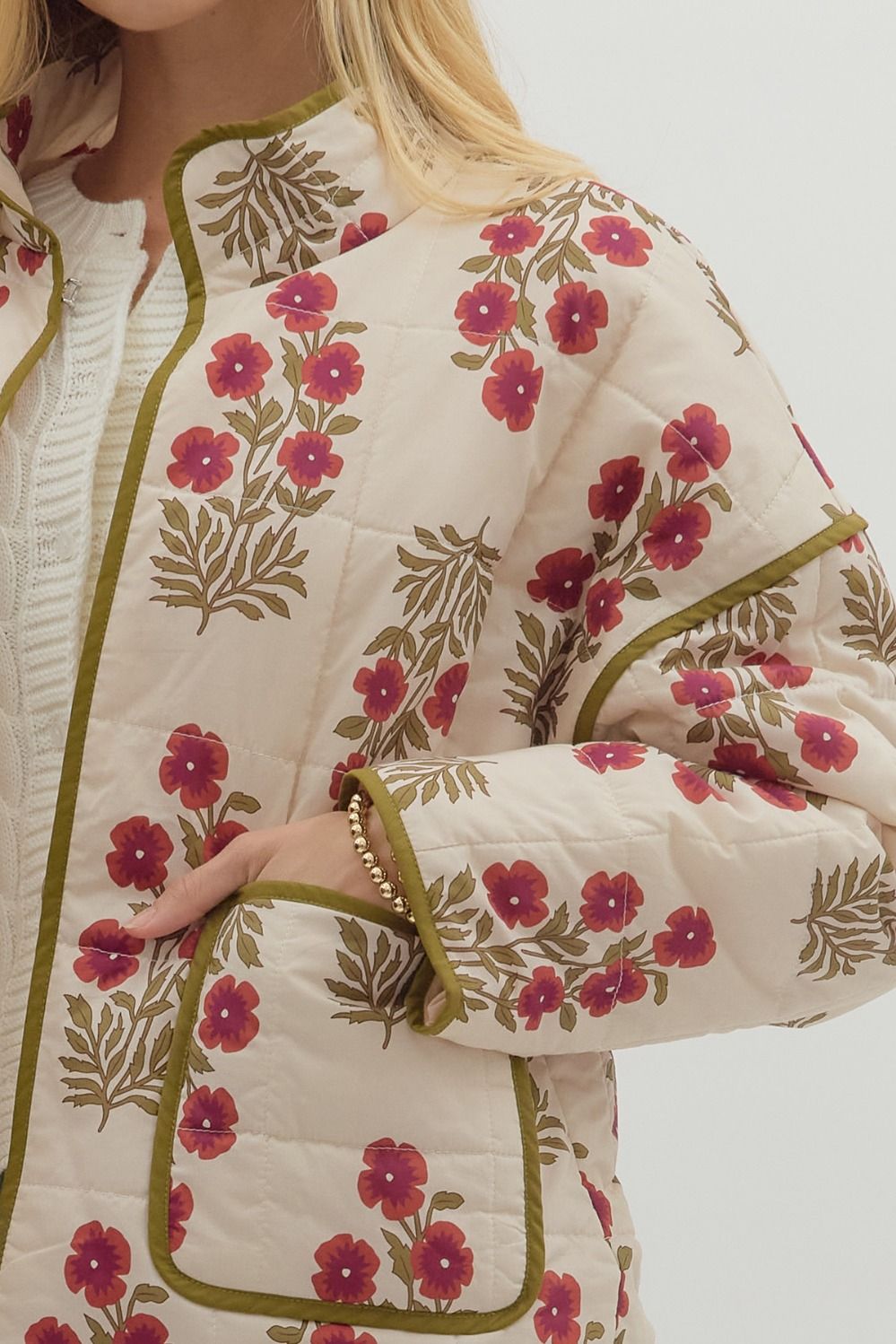 Berry Floral Quilted Jacket ENTRO
