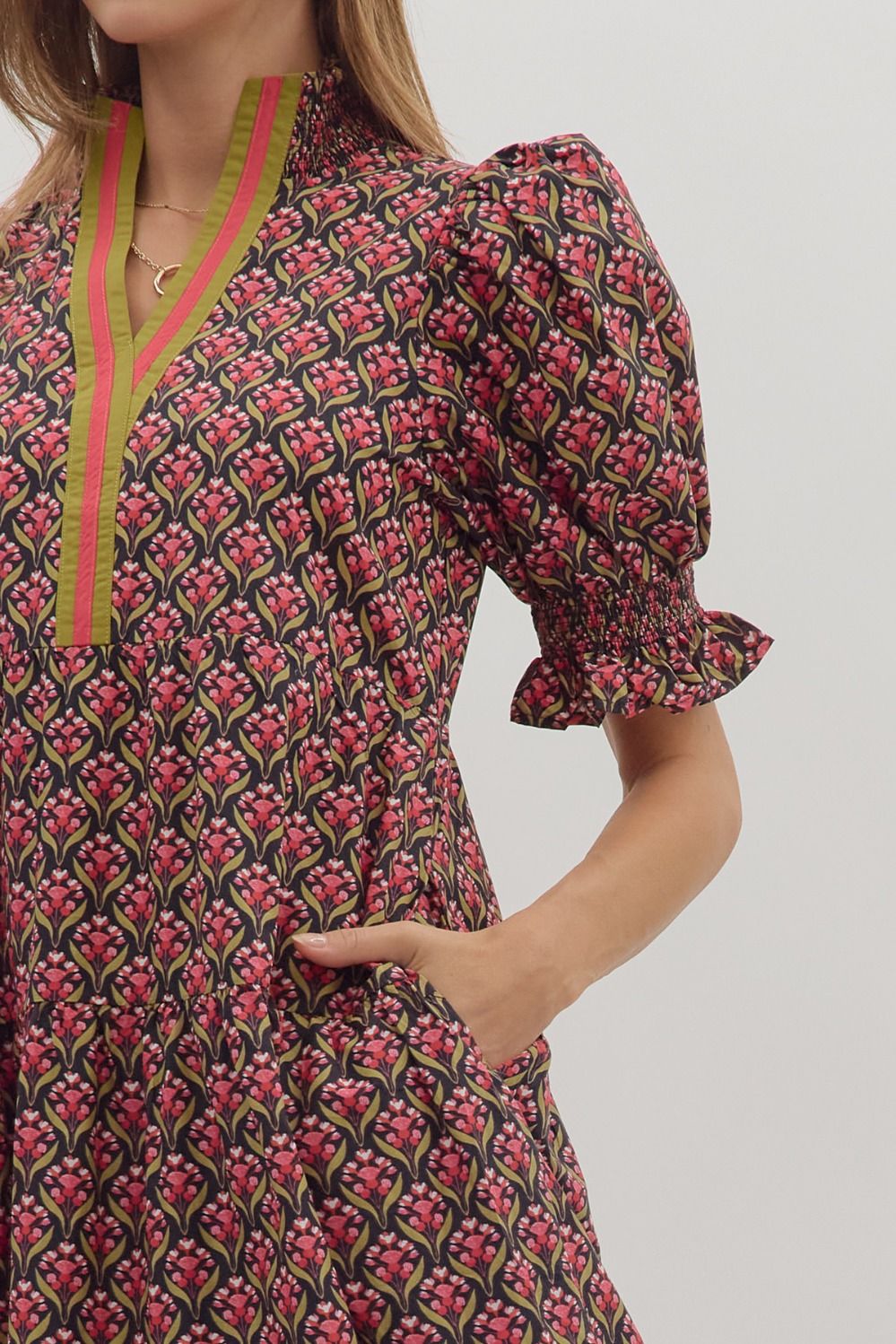 Fall Floral Arrangement Midi Dress ENTRO