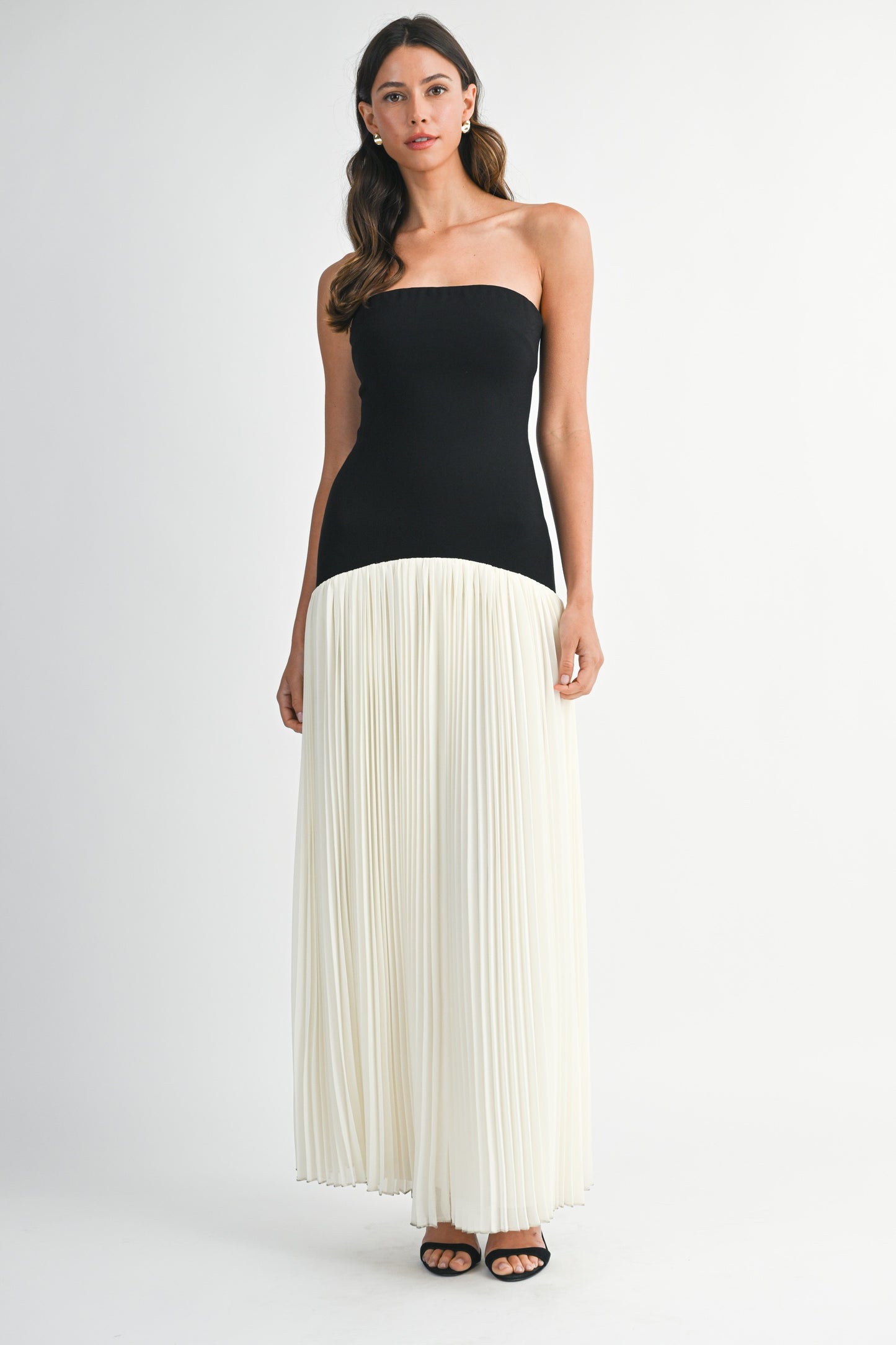 Celine Drop Waist Pleated Dress