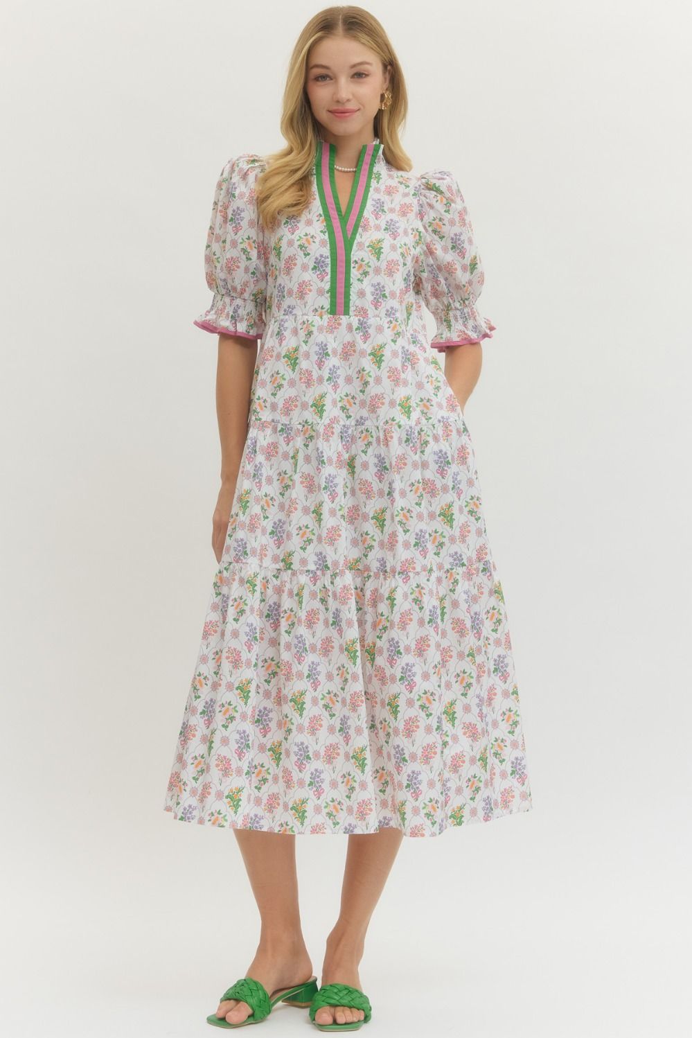 Soft Blossoms Midi Dress