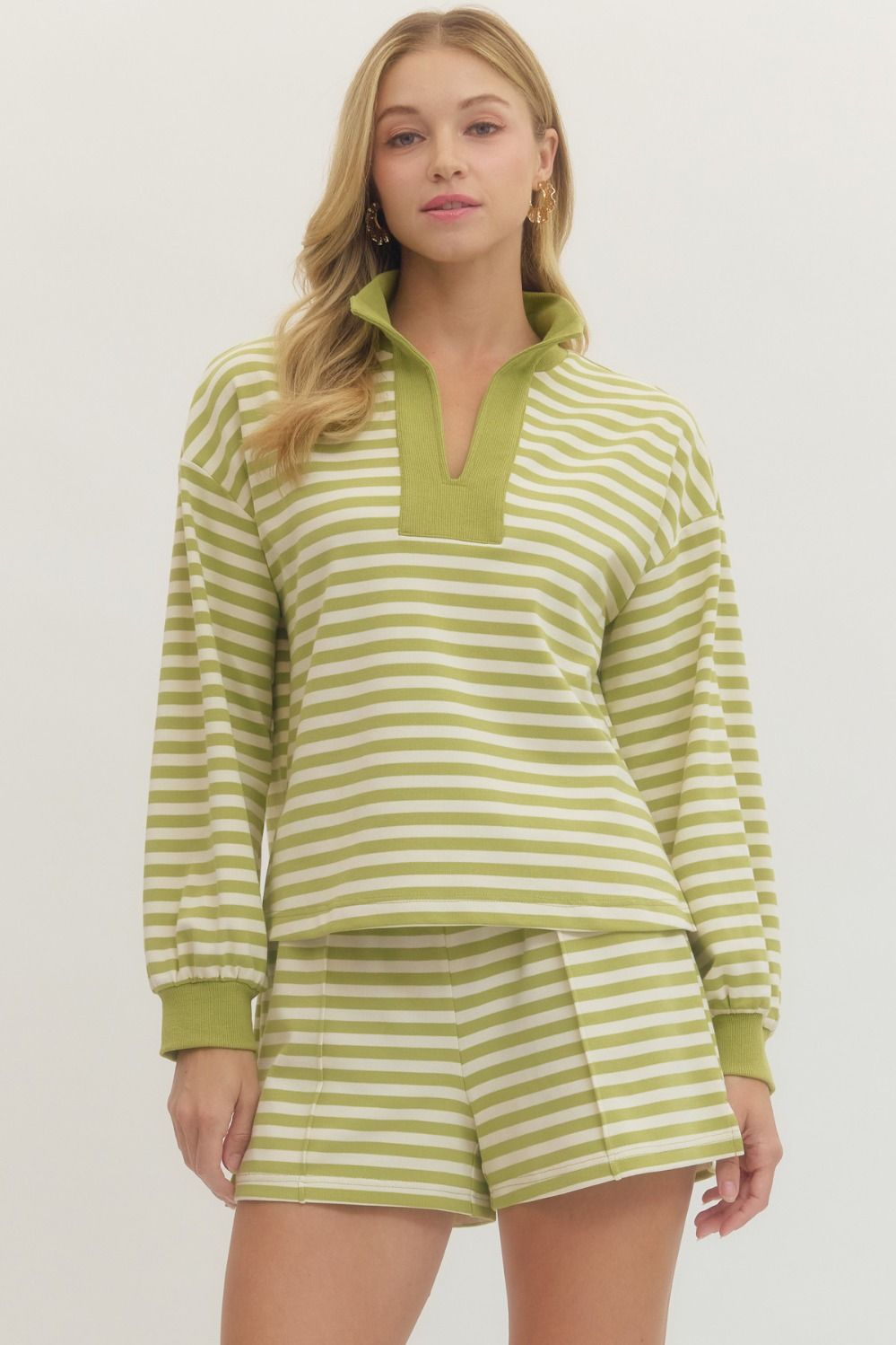 Matcha Striped Pullover