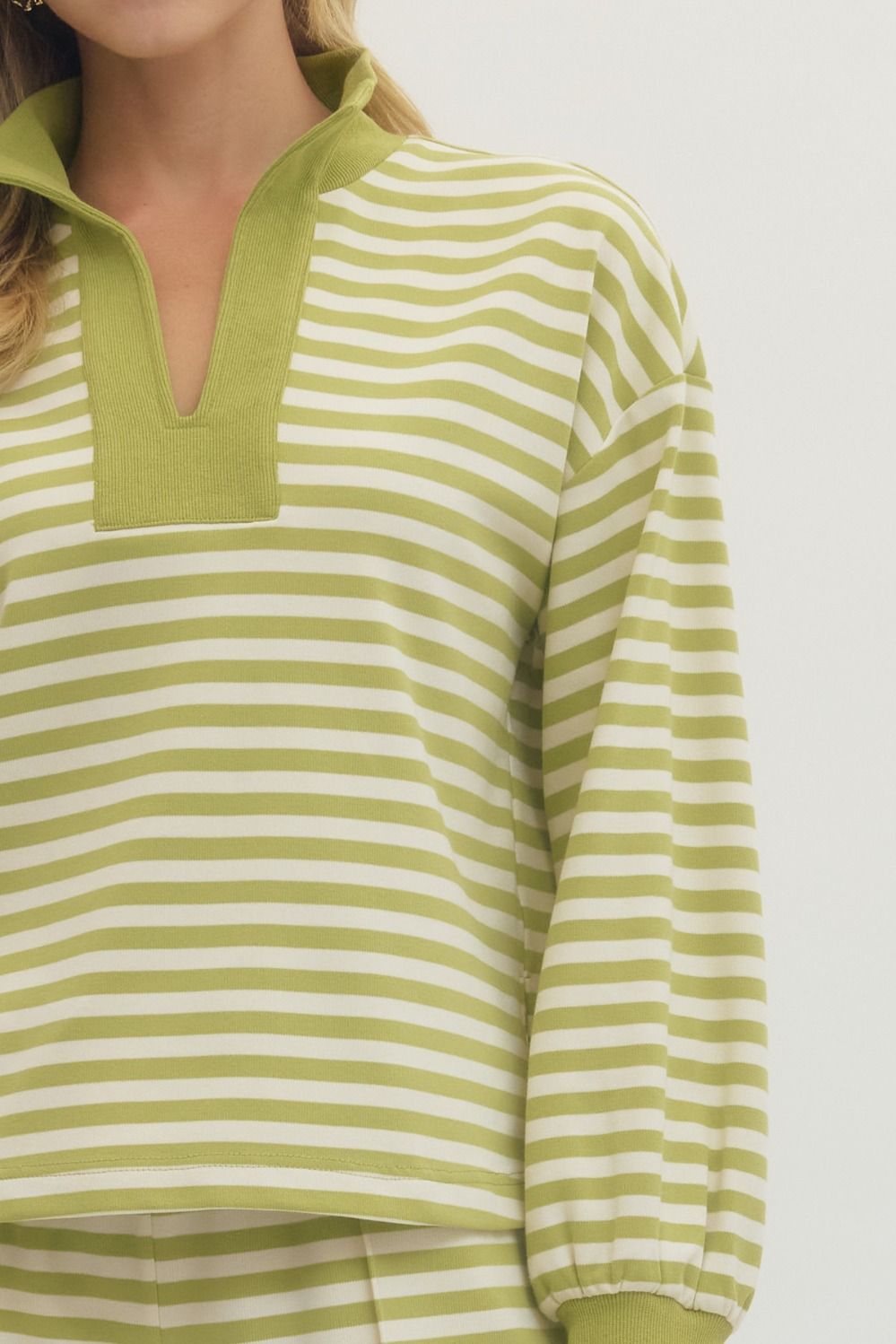 Matcha Striped Pullover