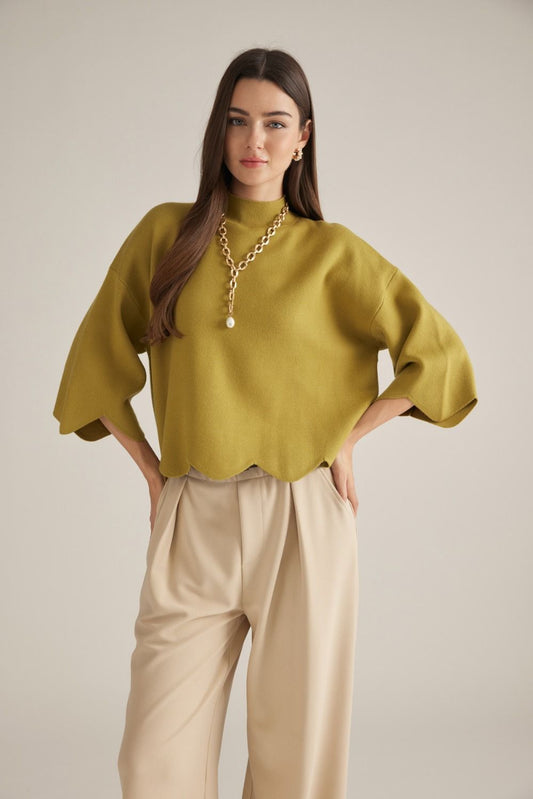 Martini Scalloped Sweater ENTRO