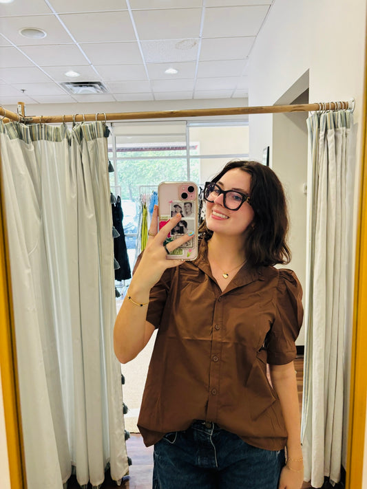 Chocolate Brown Entro Blouse