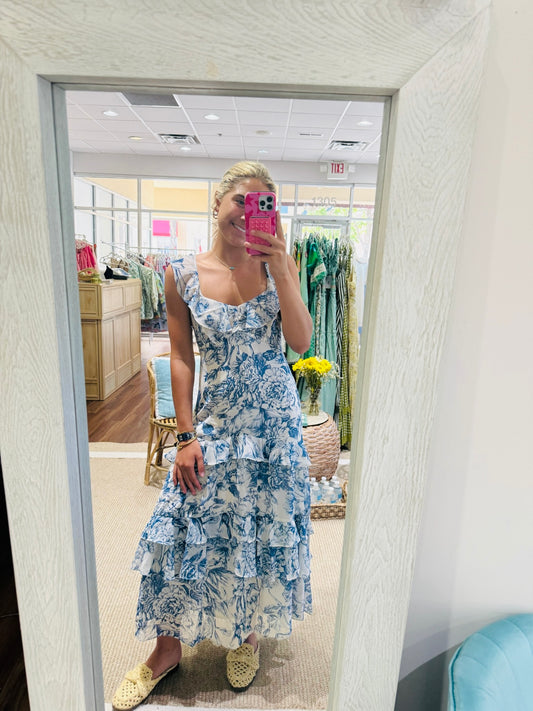 Cassandra Dress Blue Floral