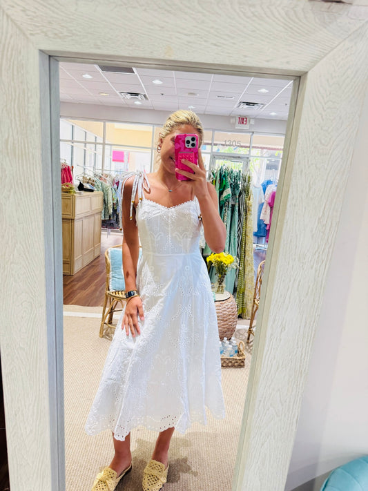 Marseline Eyelet Midi Dress