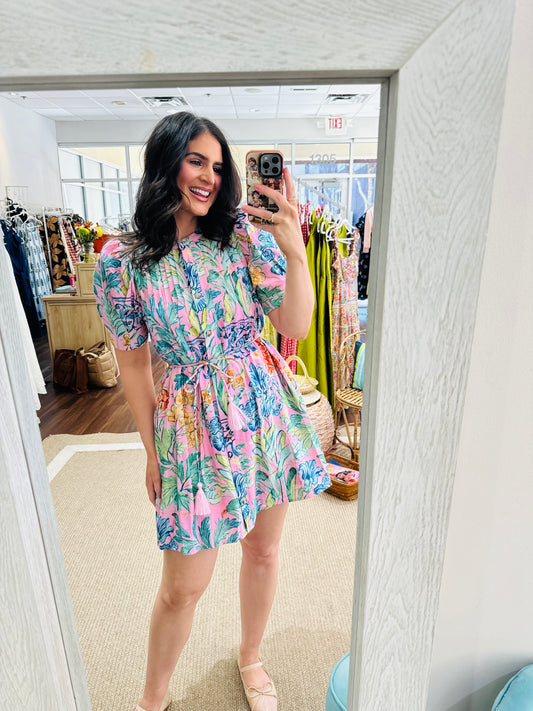 Pink Botanical Dress