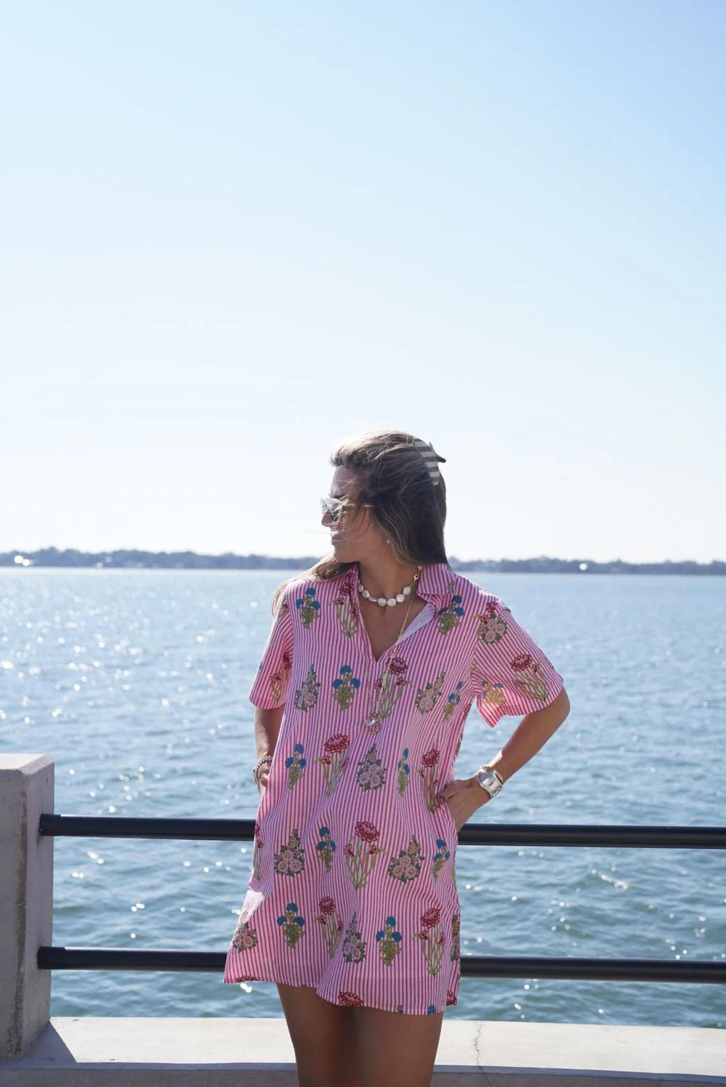 Hot Pink Striped Flower Garden Anna Mini