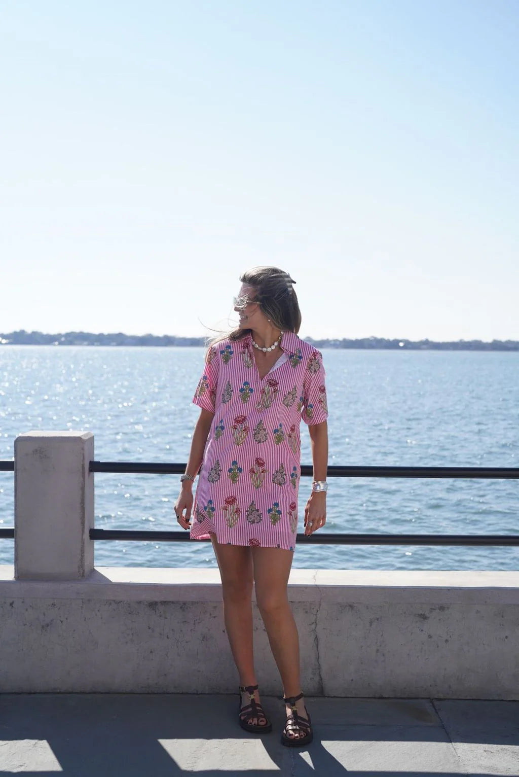 Hot Pink Striped Flower Garden Anna Mini