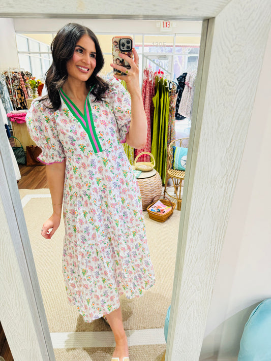 Soft Blossoms Midi Dress