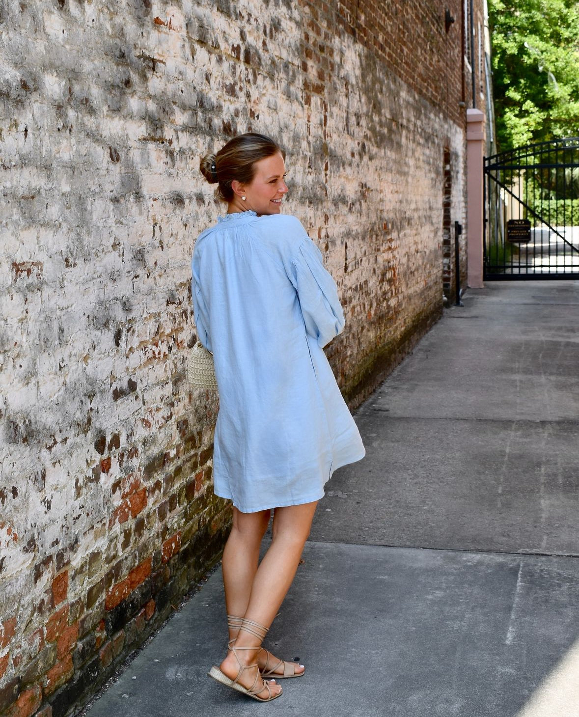 Geneva Dress Blue Linen