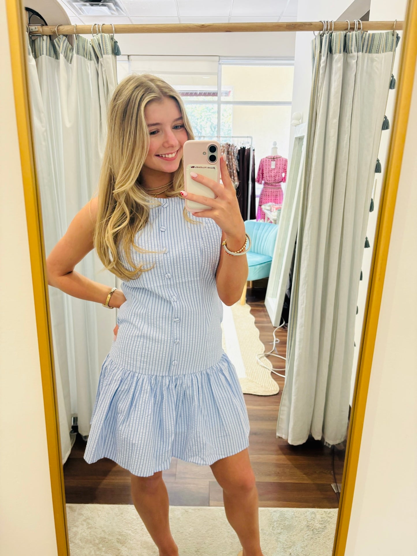 Blue Seersucker Mini THML